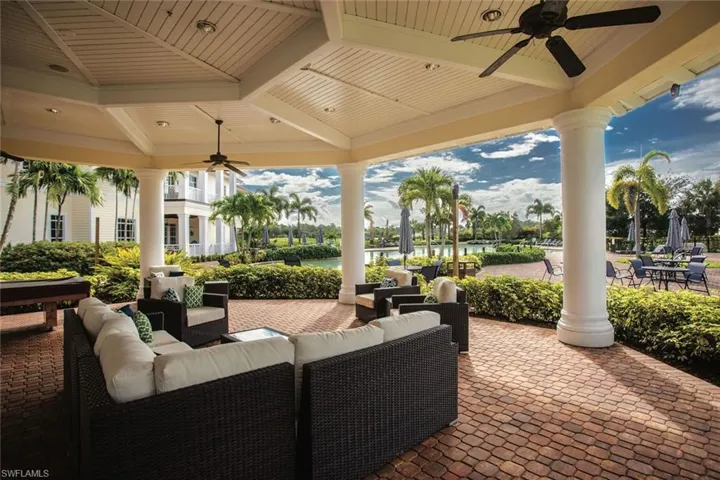 Poolside Lounging Area at the Town Hall Amenity Center