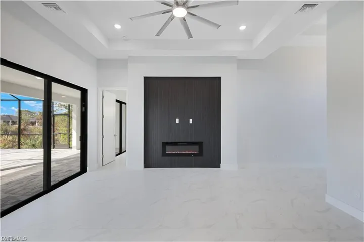Living Room with Entertainment Wall - Finished Home