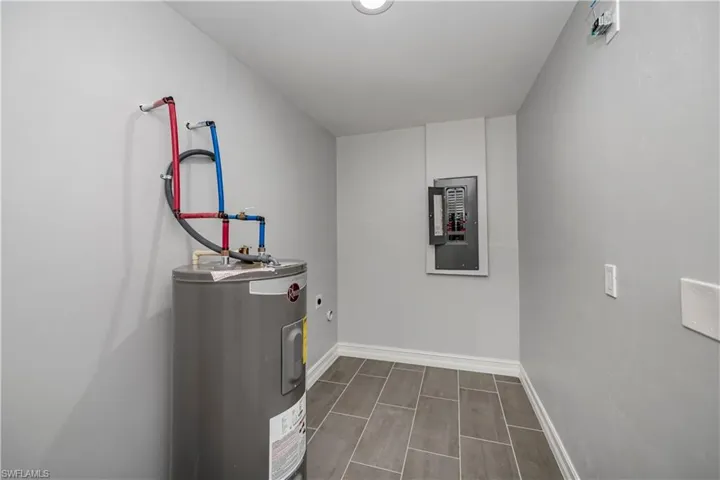 Utility room with water heater