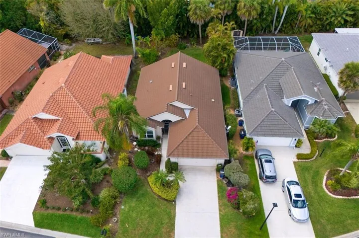Aerial view of residential area
