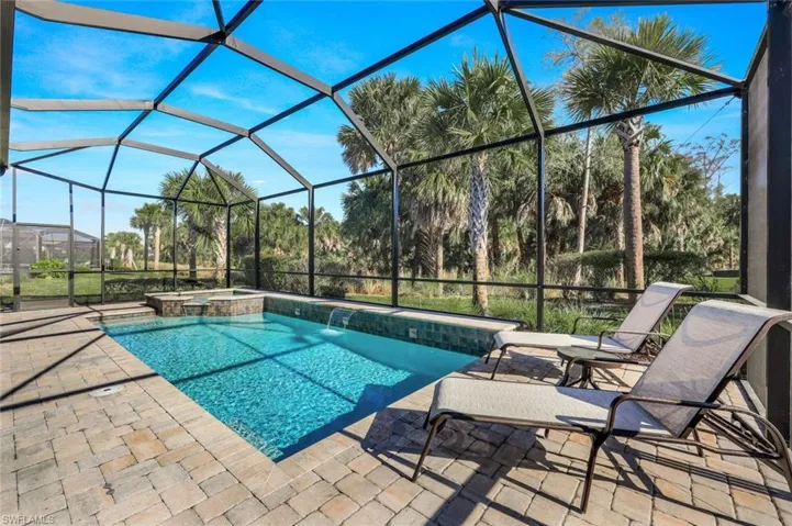 Saltwater pool with spa