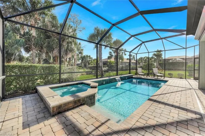 Saltwater pool with spa