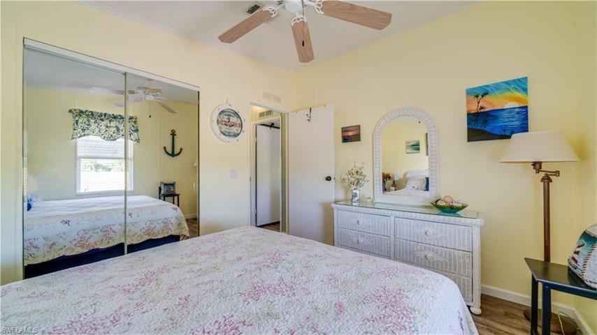 This guest bedroom is sparkling and ready for friends or family. Your guests may not want to leave this tropical oasis.