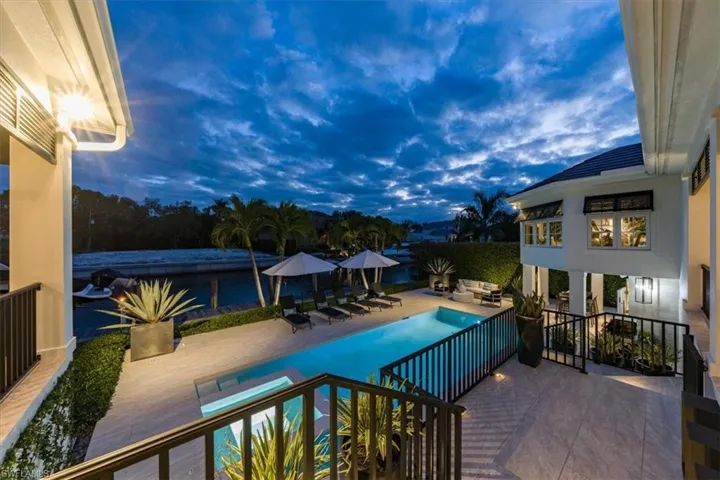 Stairs down to pool deck