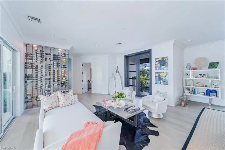 Great room with 240-bottle wine wall