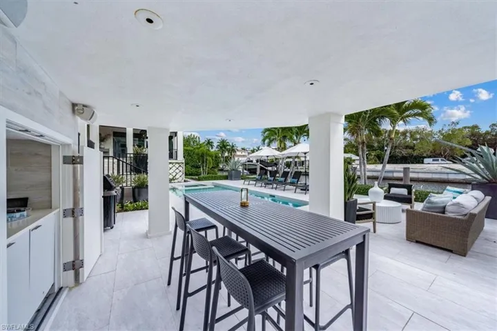 Covered outdoor bar
