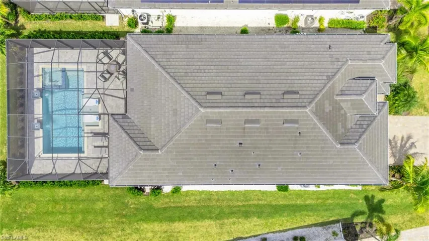 Birds eye view of property