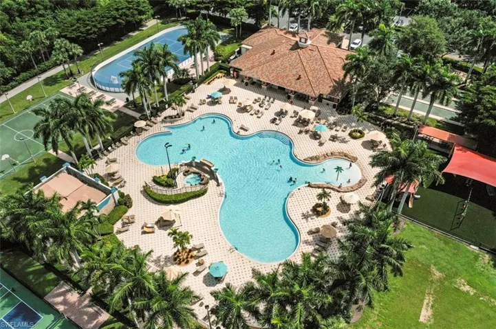 Birds eye view of property