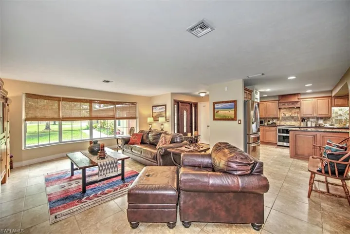 View of tiled living room