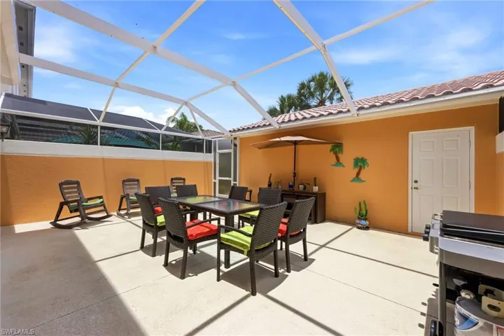 Fully screened-in Patio with access to the garage