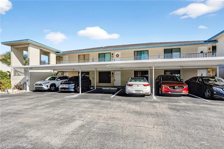 View of covered parking lot