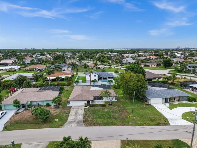 Aerial view of residential area