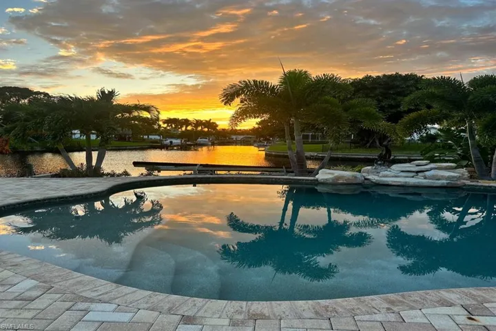 Beautiful Backyard Views of Intersecting Canals and Fabulous Pool
