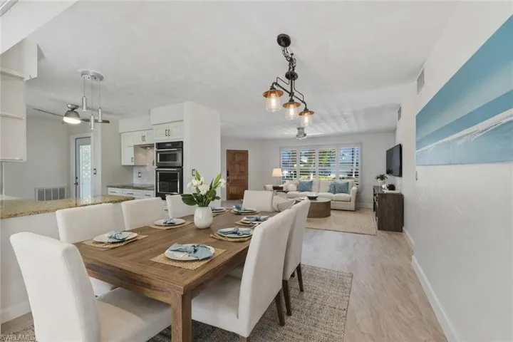 Virtually Staged Dining Room and Living Room