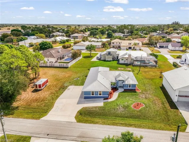 Aerial view of residential area