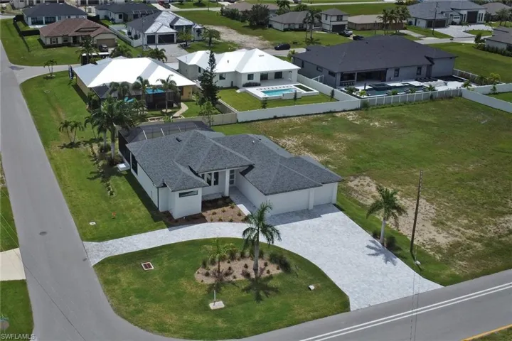 Aerial view of residential area