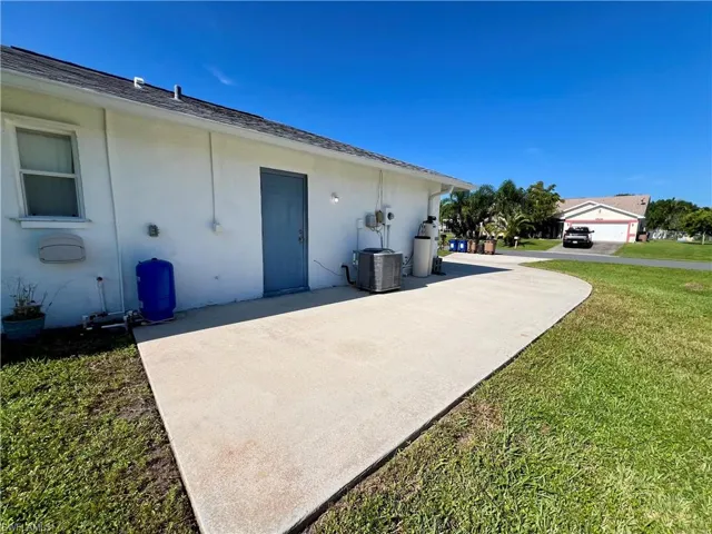 Open patio in yard.