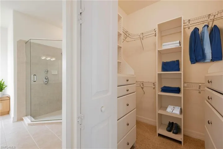 Walk in primary closet