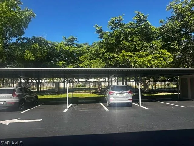 View of covered parking lot