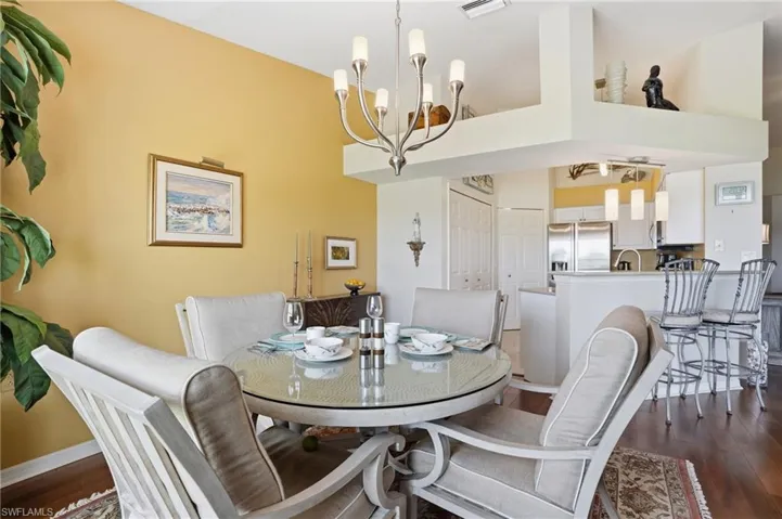 View of the formal dining area looking toward the kitchen.