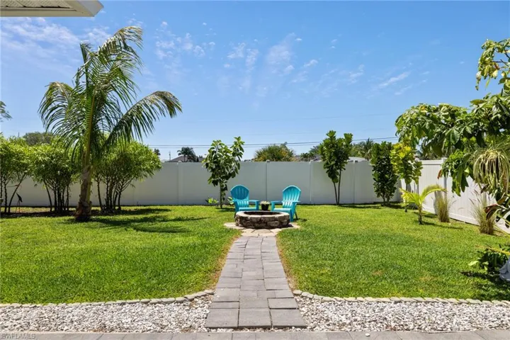 Back yard, pavers to fire pit