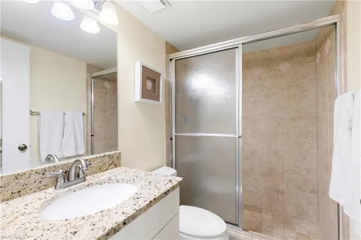 Updated shower and countertop