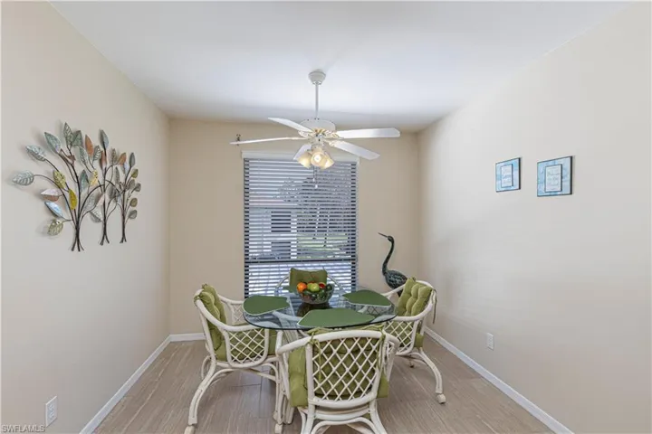 Flex space off of kitchen can be used as a breakfast nook, den or home office