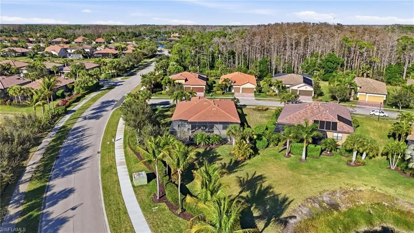 Aerial perspective of suburban area