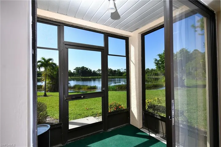 Screened lanai overlooking the lake
