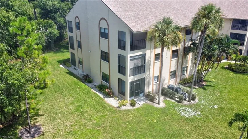 Back view of the condo bldg. Condo is the front lower corner 1st floor unit