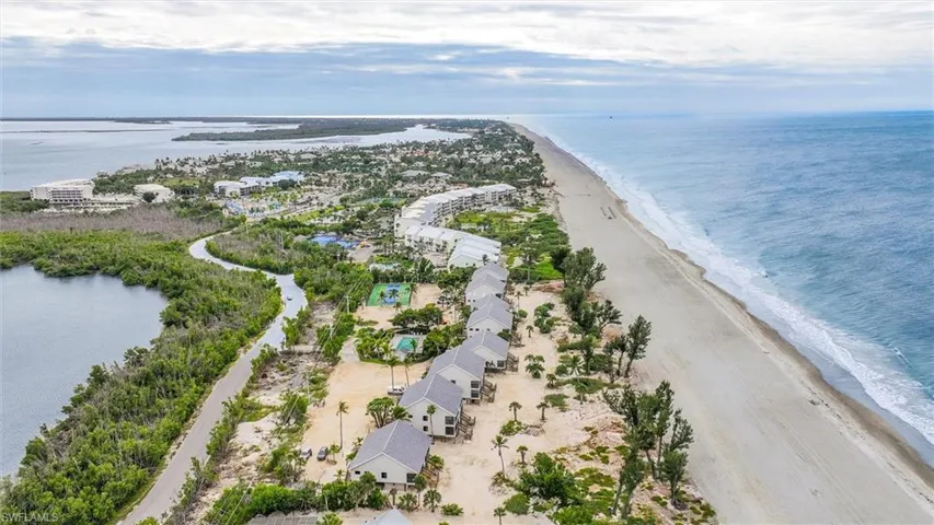 Drone / aerial view of unending shoreline