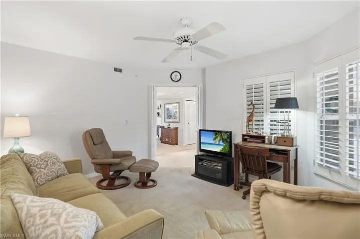 Den is ideally located, away from the main living area.