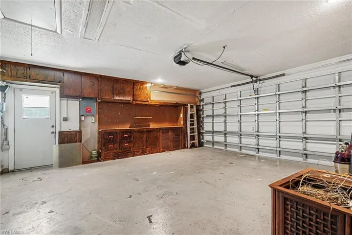 Garage with built in storage/work space
