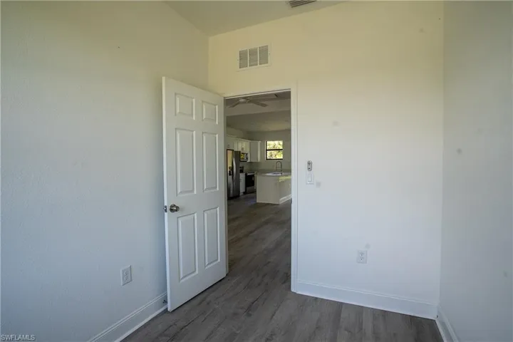 Interior room with light gray wood-finish flooring