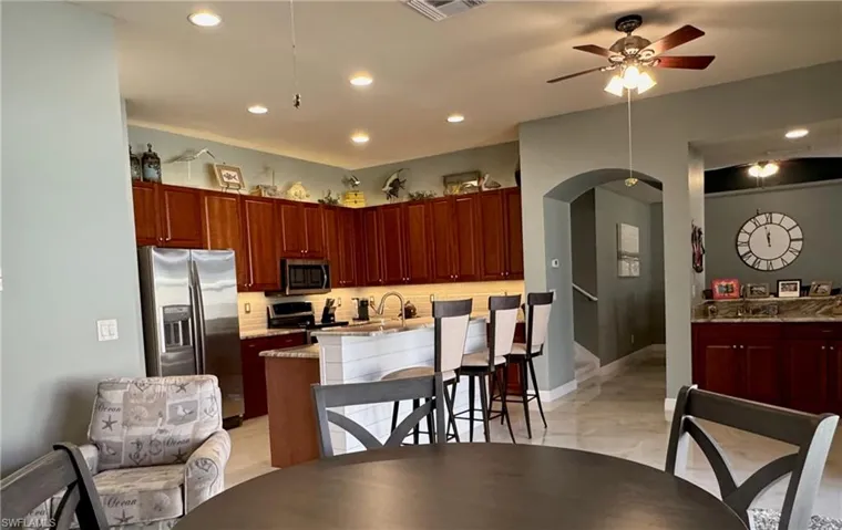 Kitchen includes a wet bar