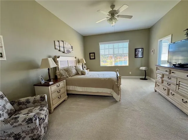 Large master bedroom with upgraded carpeting