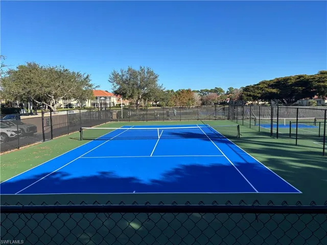 Newly resurfaced tennis court