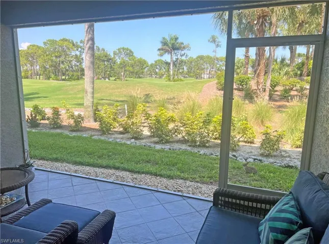 Lanai with golf course view
