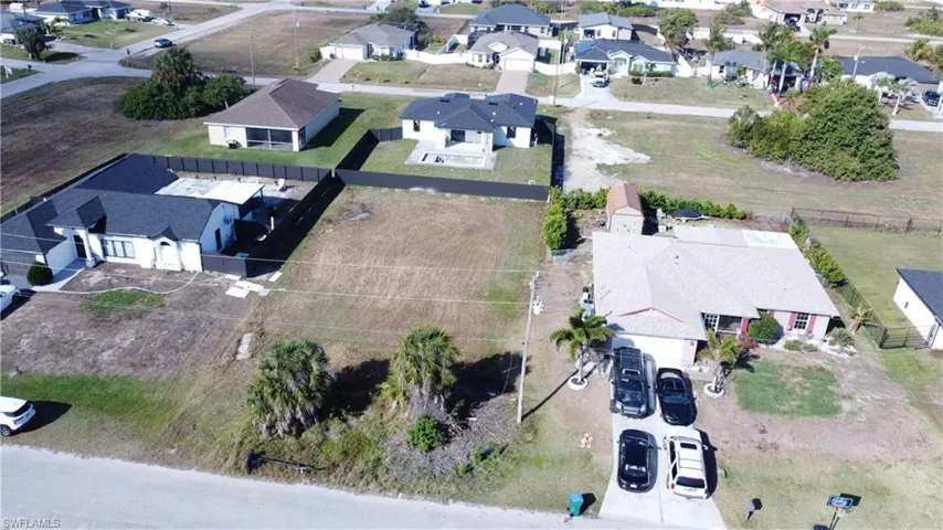 Aerial perspective of suburban area