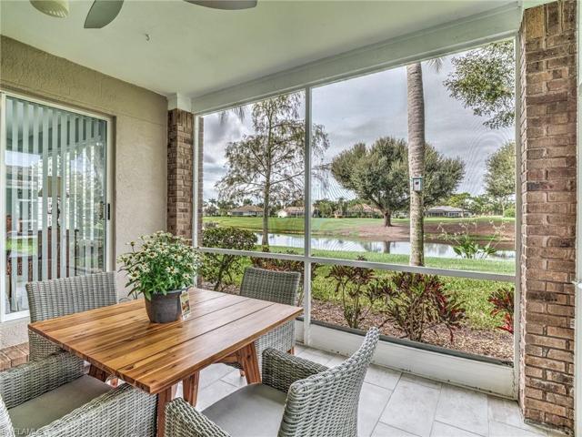 Screened lanai with view of water & golf course