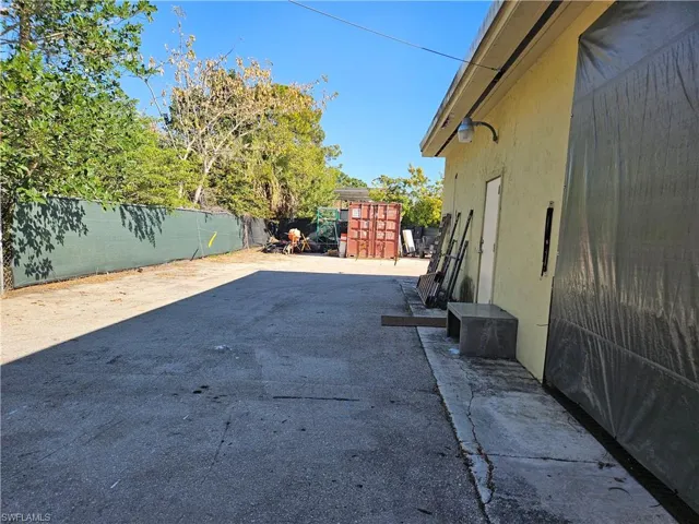 View of fenced backyard