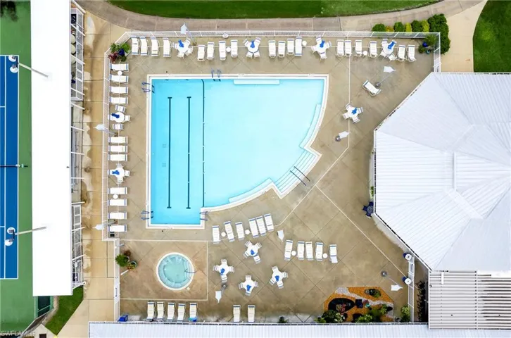 Bird's eye view of a pool