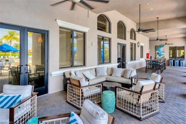 View of patio / terrace featuring an outdoor hangout area and ceiling fan