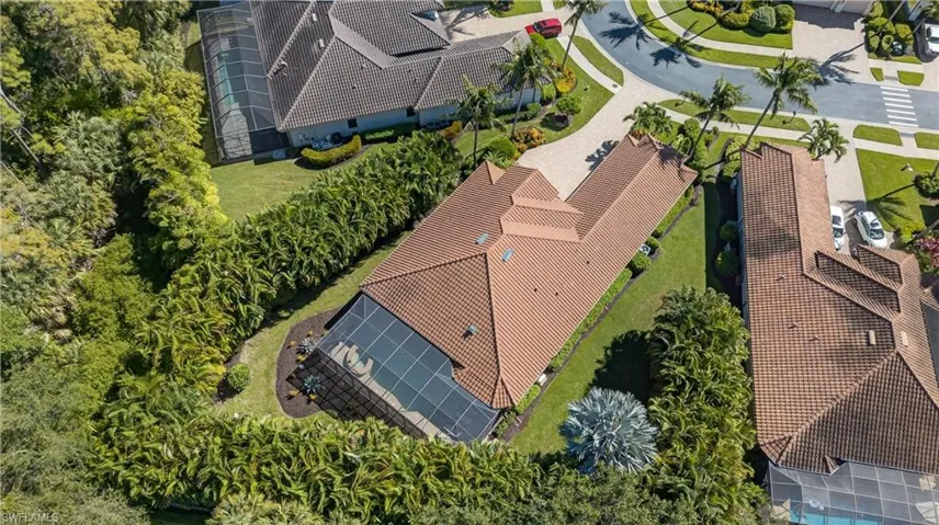 Aerial View of Property Situated on .40 Acre Pie Shaped Private Lot