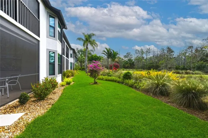 View of grassy yard