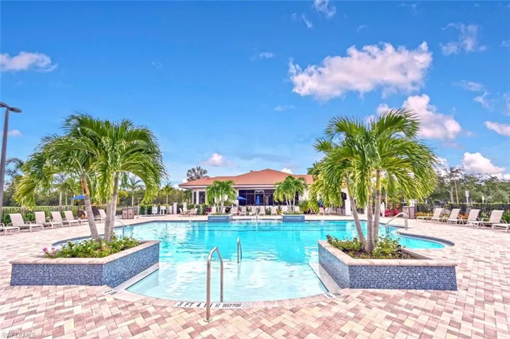 Community pool featuring a patio