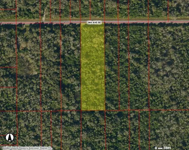 Map / location with property parcel outlined