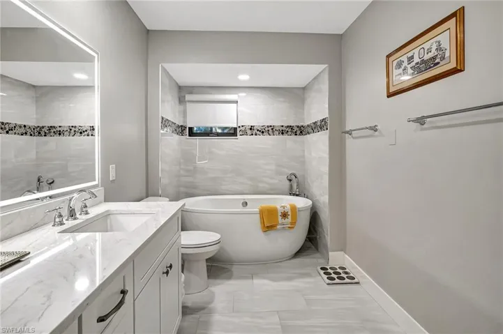 Primary bathroom with soaking tub