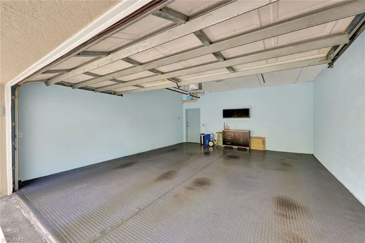 Enclosed oversized 2 car garage