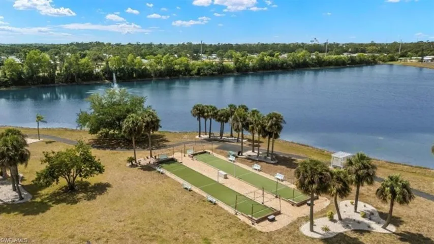 Aerial view of a large body of water